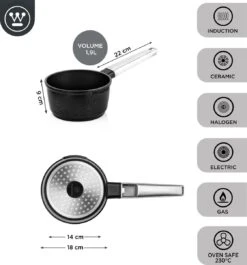 Westinghouse Performance Series - Steelpan Inductie 18cm - Zwart - Geschikt Voor Alle Warmtebronnen Inclusief Inductie En Ovenbestendig - Sauspan 10 Westinghouse Performance Series - Steelpan Inductie 18cm - Zwart - Geschikt Voor Alle Warmtebronnen Inclusief Inductie En Ovenbestendig - Sauspan -Kookgerei Korting Winkel 1120x1200 12