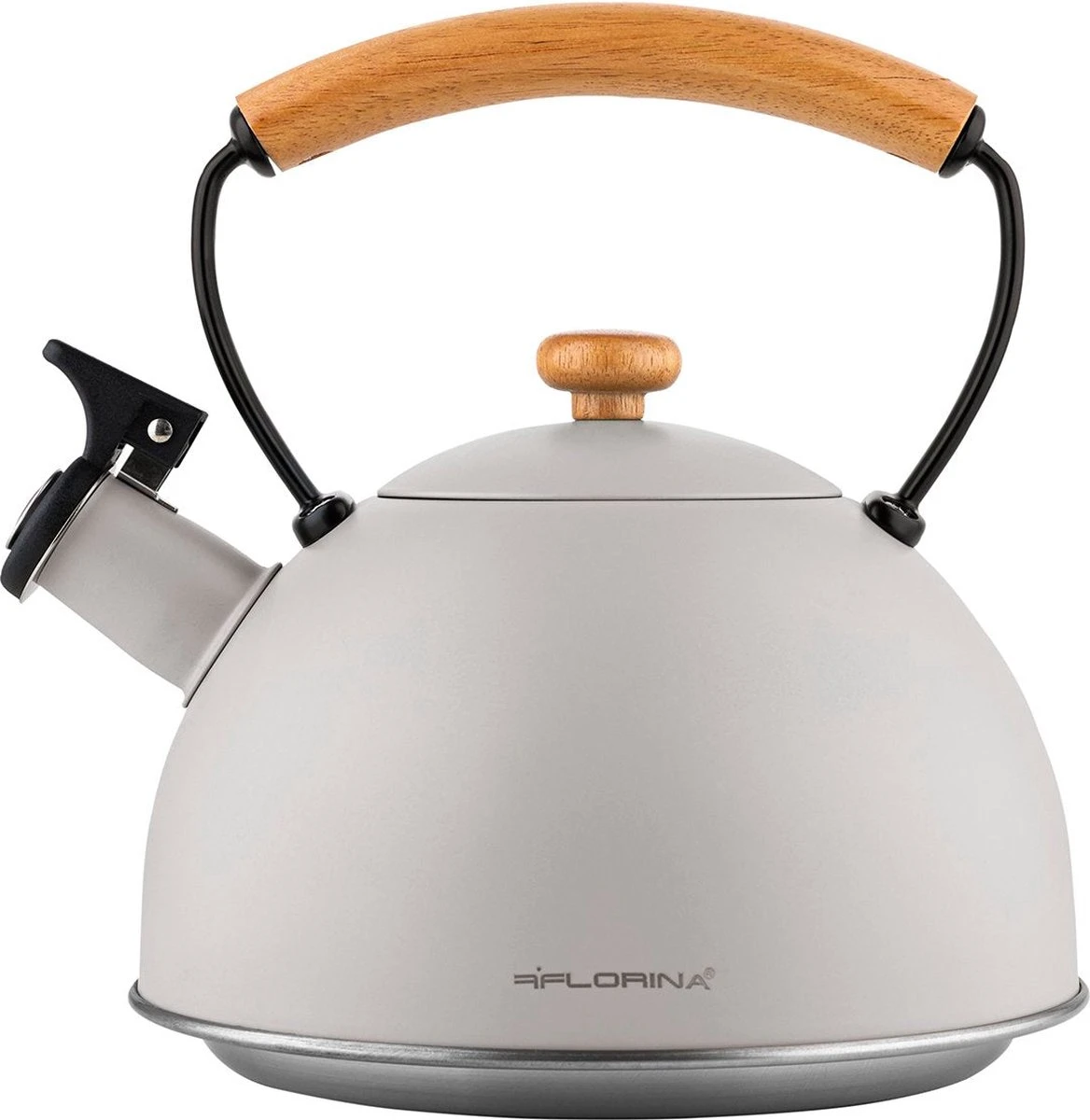 Florina Natura Line Fluitketel RVS Mat Grijs 2.3 Liter - Geschikt Voor Alle Warmtebronnen - Scandinavische Stijl - Massief Houten Handvat 3 Florina Natura Line Fluitketel RVS Mat Grijs 2.3 Liter - Geschikt Voor Alle Warmtebronnen - Scandinavische Stijl - Massief Houten Handvat