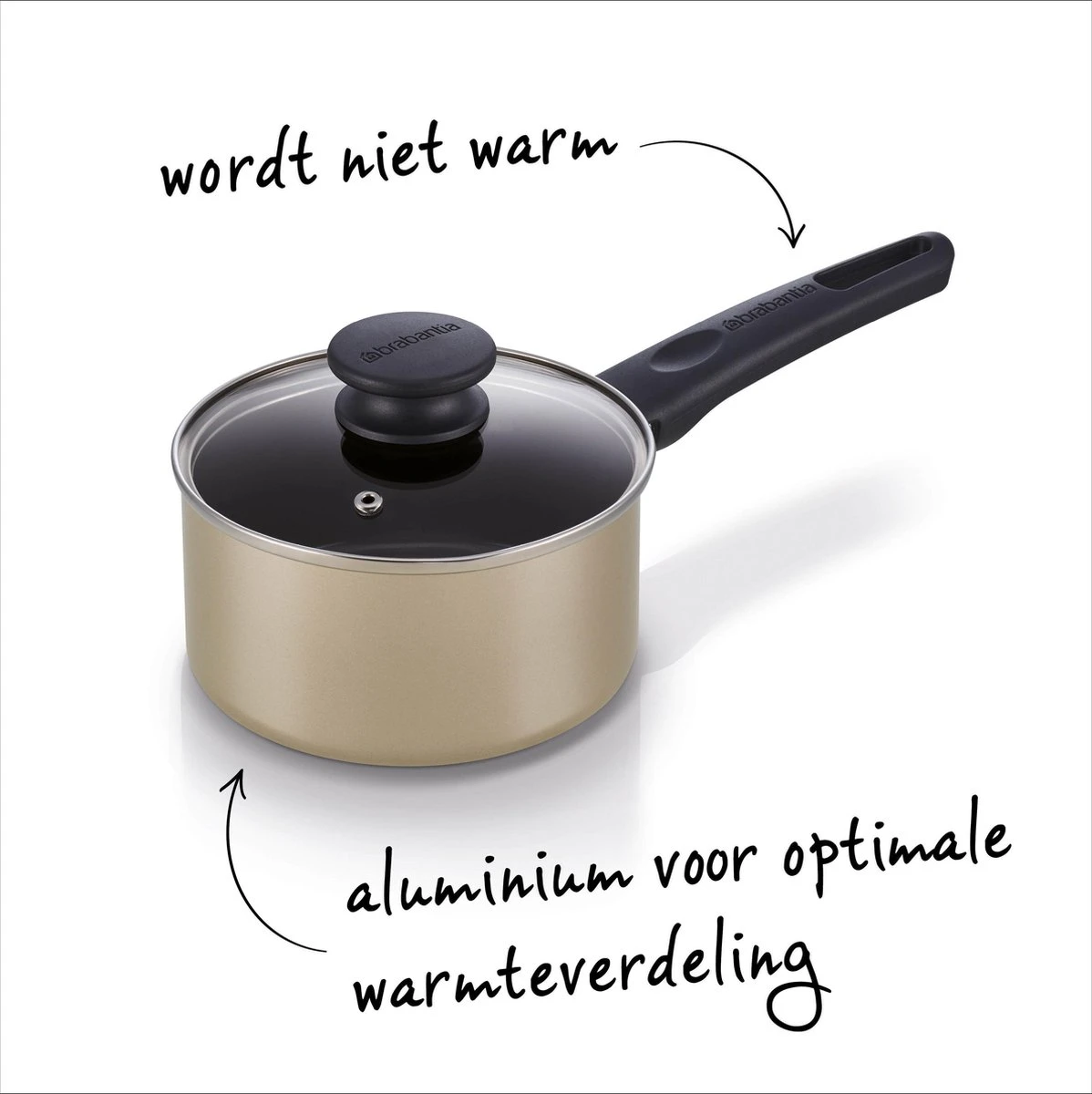 BRABANTIA START 2 COOK Pannenset - 4 Delig - Inductie - Keramische Anti Aanbaklaag - Pfas Vrij 4 BRABANTIA START 2 COOK Pannenset - 4 Delig - Inductie - Keramische Anti Aanbaklaag - Pfas Vrij - Afbeelding 2