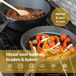 Chefarone Gietijzeren Pan - 2-in-1 Braadpan Inclusief Deksel - Geschikt Voor Alle Warmtebronnen 18 Chefarone Gietijzeren Pan - 2-in-1 Braadpan Inclusief Deksel - Geschikt Voor Alle Warmtebronnen -Kookgerei Korting Winkel 1199x1200 5