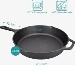 Navaris Gietijzeren Koekenpan - Braadpan Van Gietijzer - Ronde Skillet - Geschikt Voor Alle Warmtebronnen - Ø 30 Cm - Ovenbestendig Tot 260 Graden 24 Navaris Gietijzeren Koekenpan - Braadpan Van Gietijzer - Ronde Skillet - Geschikt Voor Alle Warmtebronnen - Ø 30 Cm - Ovenbestendig Tot 260 Graden -Kookgerei Korting Winkel 1200x1042 2