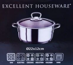 KOOPMAN Roestvrijstalen Pan 4,5 Liter - Met Glazen Deksel 9 KOOPMAN Roestvrijstalen Pan 4,5 Liter - Met Glazen Deksel -Kookgerei Korting Winkel 1200x1064