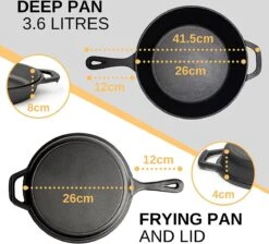 Nuovva 2-in-1 Gietijzeren Steelpan En Braadpan Of Grillplaat Met Dubbel Functie Koekenpan Deksel - 3 Liter - 26cm 11 Nuovva 2-in-1 Gietijzeren Steelpan En Braadpan Of Grillplaat Met Dubbel Functie Koekenpan Deksel - 3 Liter - 26cm -Kookgerei Korting Winkel 1200x1086 1