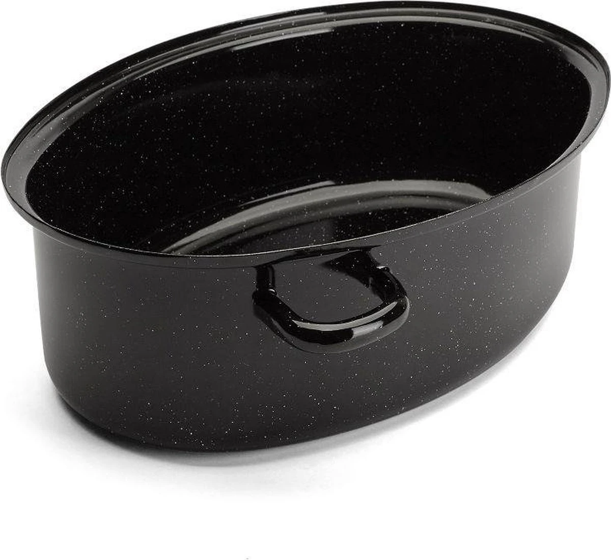 Emalia Geëmailleerde Braadpan Met Deksel 7L - Braadslede - Bakpan - Grillpan - Emaille - Zwart 7 Emalia Geëmailleerde Braadpan Met Deksel 7L - Braadslede - Bakpan - Grillpan - Emaille - Zwart - Afbeelding 5