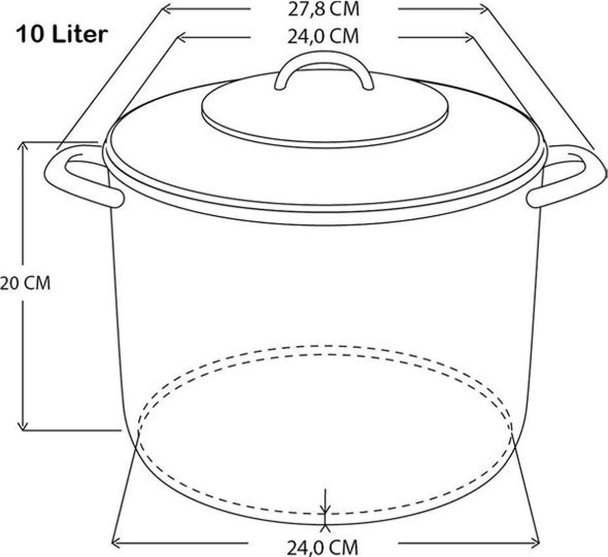Haushalt Soeppan Met Glazen Deksel - 10 Liter- RVS 7 Haushalt Soeppan Met Glazen Deksel - 10 Liter- RVS - Afbeelding 5