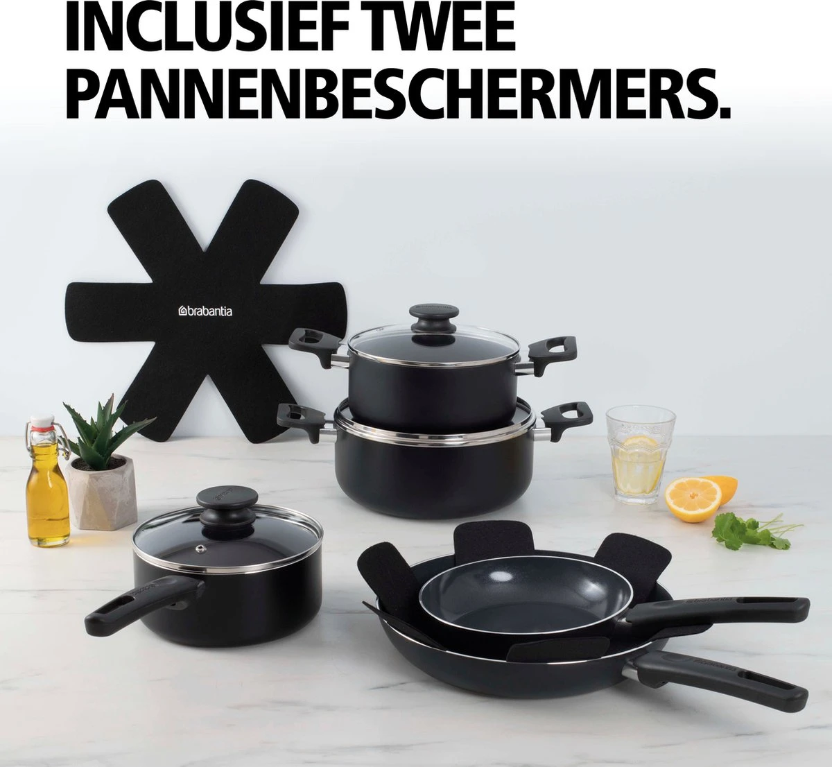 Brabantia Cooking Pleasure Set - 5 Delig - Inductie - Keramische Anti Aanbaklaag - Pfas Vrij 4 Brabantia Cooking Pleasure Set - 5 Delig - Inductie - Keramische Anti Aanbaklaag - Pfas Vrij - Afbeelding 2