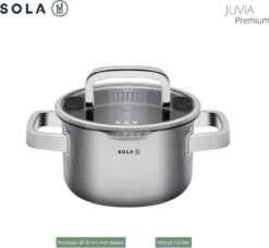 Sola Pannenset Juvia - 4 Delig - Ø 16,16,18,20 Cm - Zilver - RVS - Sandwichbodem 36 Sola Pannenset Juvia - 4 Delig - Ø 16,16,18,20 Cm - Zilver - RVS - Sandwichbodem -Kookgerei Korting Winkel 1200x1110 2