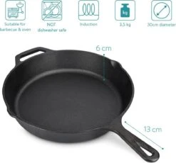 Navaris Gietijzeren Koekenpan - Braadpan Van Gietijzer - Ronde Skillet - Geschikt Voor Alle Warmtebronnen - Ø 30 Cm - Ovenbestendig Tot 260 Graden 22 Navaris Gietijzeren Koekenpan - Braadpan Van Gietijzer - Ronde Skillet - Geschikt Voor Alle Warmtebronnen - Ø 30 Cm - Ovenbestendig Tot 260 Graden -Kookgerei Korting Winkel 1200x1115