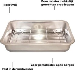 YUGN Braadslede Ovenschaal Braadslee Oven - Braadslede Met Rooster Voor Ovengerechten - Roestvrijstaal En 36x27x7CM - Cadeau Tip -Kookgerei Korting Winkel 1200x1124 3