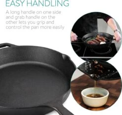 Navaris Gietijzeren Koekenpan - Braadpan Van Gietijzer - Ronde Skillet - Geschikt Voor Alle Warmtebronnen - Ø 30 Cm - Ovenbestendig Tot 260 Graden 21 Navaris Gietijzeren Koekenpan - Braadpan Van Gietijzer - Ronde Skillet - Geschikt Voor Alle Warmtebronnen - Ø 30 Cm - Ovenbestendig Tot 260 Graden -Kookgerei Korting Winkel 1200x1133