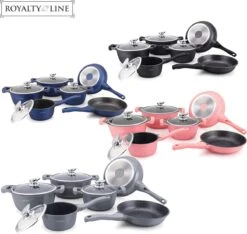 Royalty Line 10-delige Pannenset-- RVS - Gietijzer- Roze 17 Royalty Line 10-delige Pannenset-- RVS - Gietijzer- Roze -Kookgerei Korting Winkel 1200x1137
