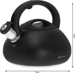 Fluitketel Waterkoker Mat Zwart 2.7 L ‘’Black Amethyst‘’ RVS – Inductie - Vatwasser -Kookgerei Korting Winkel 1200x1161 4