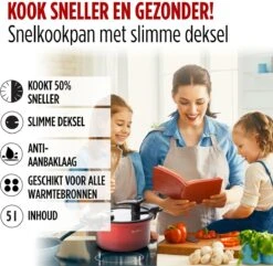 Rosmarino - Snelkookpan Met Glazen Deksel - Zwart - Ø24cm - 5 Liter - 100% PFAS & PFOA Vrij - Aluminium - Pressure Cooker - Non-stick Minerale Coating - Ergonomische Handgrepen - Geschikt Voor Alle Warmtebronnen 24 Rosmarino - Snelkookpan Met Glazen Deksel - Zwart - Ø24cm - 5 Liter - 100% PFAS & PFOA Vrij - Aluminium - Pressure Cooker - Non-stick Minerale Coating - Ergonomische Handgrepen - Geschikt Voor Alle Warmtebronnen -Kookgerei Korting Winkel 1200x1170 7