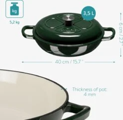 Navaris Gietijzeren Stoofpan Met Deksel- 3,5 Liter Gietijzeren Ovenschaal Van Email - Geschikt Voor Alle Warmtebronnen - Groen 11 Navaris Gietijzeren Stoofpan Met Deksel- 3,5 Liter Gietijzeren Ovenschaal Van Email - Geschikt Voor Alle Warmtebronnen - Groen -Kookgerei Korting Winkel 1200x1171 5