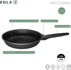 Sola Koekenpan Fair Cooking - Ø 28 Cm - Zwart/wit - Aluminium - Antiaanbaklaag 19 Sola Koekenpan Fair Cooking - Ø 28 Cm - Zwart/wit - Aluminium - Antiaanbaklaag -Kookgerei Korting Winkel 1200x1189 1