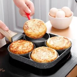Professionele Koekenpan - Inductie - Voor Eieren / Pannekoeken / Hamburgers - Bakpan - Pan Voor 4 Eieren - Crepe Maker - Pannenkoekenmaker - Braadpan - Anti Aanbaklaag -Kookgerei Korting Winkel 1200x1191