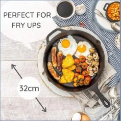 Nuovva Cast Iron Skillet / Gietijzeren Pan - 32cm 10 Nuovva Cast Iron Skillet / Gietijzeren Pan - 32cm -Kookgerei Korting Winkel 1200x1193 1