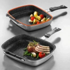 Herenthal Dubbele Grillpan - Ø 28 Cm - Koekenpan - Keramische Pan - Marmeren Coating Met Antiaanbaklaag - PFAS & PFOA Vrij - Pan - Grill - Vermindert Geur, Rook En Oliespatten - Zilver 18 Herenthal Dubbele Grillpan - Ø 28 Cm - Koekenpan - Keramische Pan - Marmeren Coating Met Antiaanbaklaag - PFAS & PFOA Vrij - Pan - Grill - Vermindert Geur, Rook En Oliespatten - Zilver -Kookgerei Korting Winkel 1200x1195 7