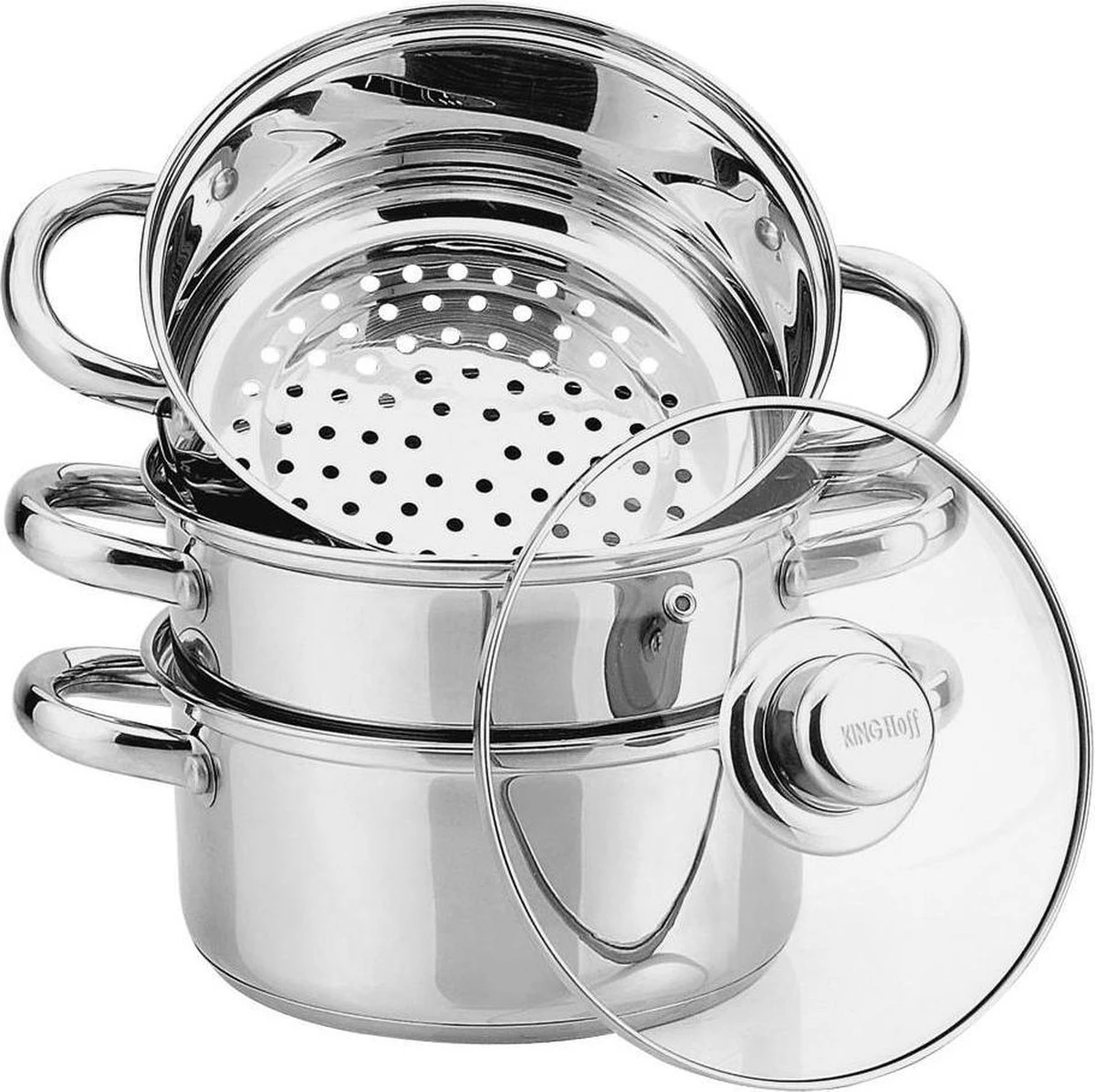 Kinghoff Stoompan KH-3321 - Met Deksel - 20 Cm 3 Kinghoff Stoompan KH-3321 - Met Deksel - 20 Cm