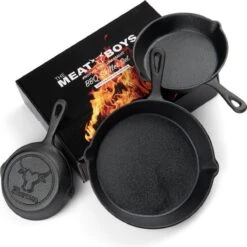 Gietijzeren Pannenset - Cast Iron Skillets - BBQ Skilletset 8 Gietijzeren Pannenset - Cast Iron Skillets - BBQ Skilletset -Kookgerei Korting Winkel 1200x1198