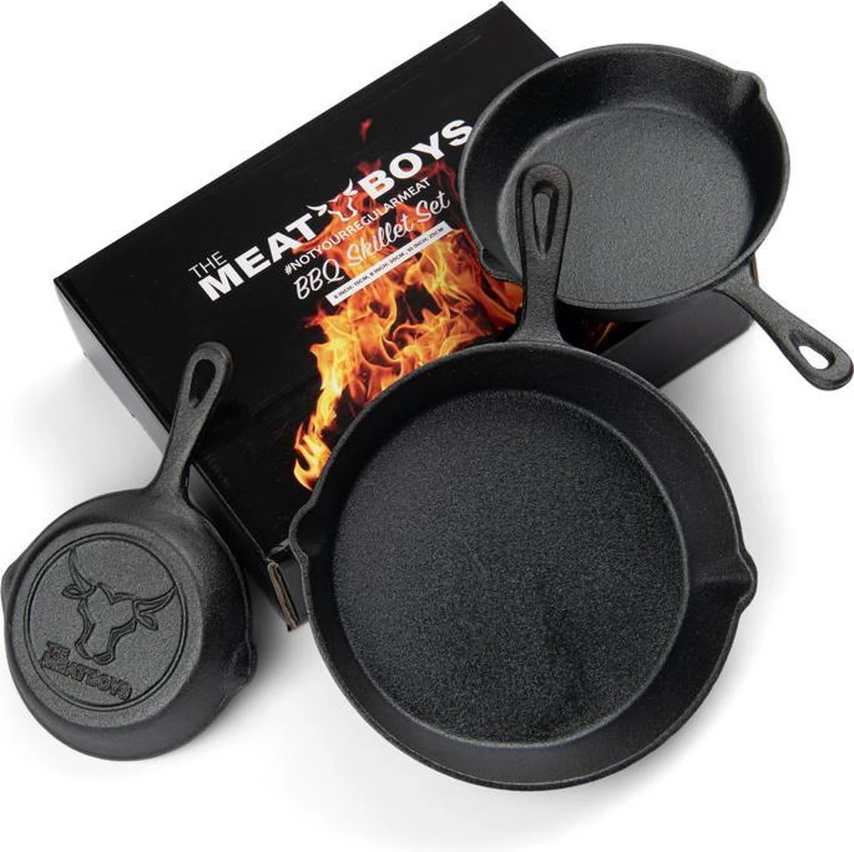 Gietijzeren Pannenset - Cast Iron Skillets - BBQ Skilletset 5 Gietijzeren Pannenset - Cast Iron Skillets - BBQ Skilletset - Afbeelding 4