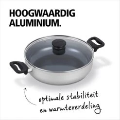 BRABANTIA INDU+ Hapjespan - Keramische Antiaanbaklaag - Met Deksel - Ø 28 Cm - Inductie - Pfas Vrij -Kookgerei Korting Winkel 1200x1200 1074