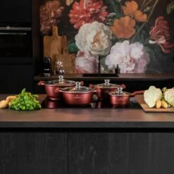 Herenthal Pannenset Inductie - Luxe 10-delige Koekenpan Inductie - Voor Alle Warmtebronnen - Pannen Met Glazen Deksels En Koudgrepen - Burgundy 11 Herenthal Pannenset Inductie - Luxe 10-delige Koekenpan Inductie - Voor Alle Warmtebronnen - Pannen Met Glazen Deksels En Koudgrepen - Burgundy -Kookgerei Korting Winkel 1200x1200 113