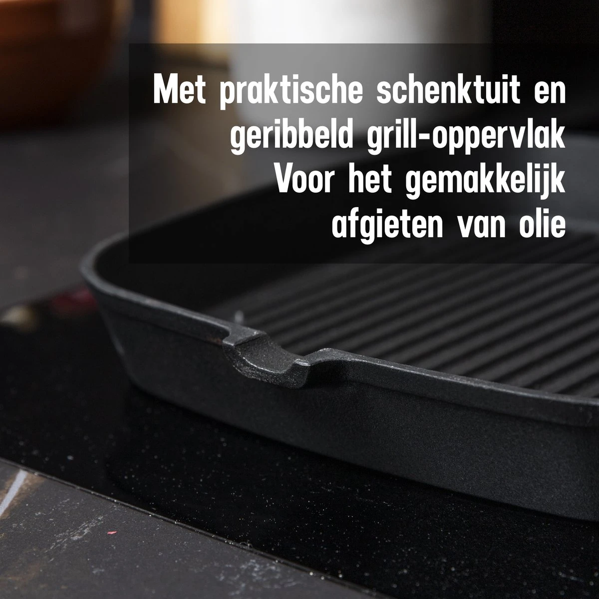 Daumonet Auguste Noir Gietijzeren Grillpan - Steakpan Zwart - PFAS & PFOA Vrij - Vierkant Met Schenktuit - 23,5 Cm - 2 Liter - Emaille - Alle Warmtebronnen - Elektrisch - Gas - Halogeen - Inductie - Keramisch 12 Daumonet Auguste Noir Gietijzeren Grillpan - Steakpan Zwart - PFAS & PFOA Vrij - Vierkant Met Schenktuit - 23,5 Cm - 2 Liter - Emaille - Alle Warmtebronnen - Elektrisch - Gas - Halogeen - Inductie - Keramisch - Afbeelding 10