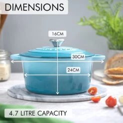 Nuovva Gietijzeren Braadpan Antiaanbaklaag Met Deksel - Sudderpan Blauw - Rond - Ø24 Cm - 4,7 Liter - 100% PFAS & PFOA Vrij - Geschikt Voor Alle Warmtebronnen - Elektrisch - Gas - Halogeen - Inductie – Keramisch 11 Nuovva Gietijzeren Braadpan Antiaanbaklaag Met Deksel - Sudderpan Blauw - Rond - Ø24 Cm - 4,7 Liter - 100% PFAS & PFOA Vrij - Geschikt Voor Alle Warmtebronnen - Elektrisch - Gas - Halogeen - Inductie – Keramisch -Kookgerei Korting Winkel 1200x1200 1239