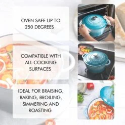 Nuovva Gietijzeren Braadpan Antiaanbaklaag Met Deksel - Sudderpan Blauw - Rond - Ø24 Cm - 4,7 Liter - 100% PFAS & PFOA Vrij - Geschikt Voor Alle Warmtebronnen - Elektrisch - Gas - Halogeen - Inductie – Keramisch 13 Nuovva Gietijzeren Braadpan Antiaanbaklaag Met Deksel - Sudderpan Blauw - Rond - Ø24 Cm - 4,7 Liter - 100% PFAS & PFOA Vrij - Geschikt Voor Alle Warmtebronnen - Elektrisch - Gas - Halogeen - Inductie – Keramisch -Kookgerei Korting Winkel 1200x1200 1240