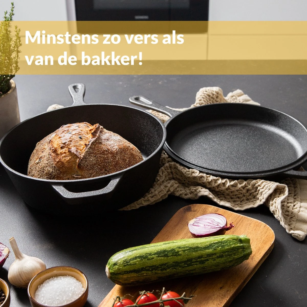 Chefarone Gietijzeren Pan - 2-in-1 Braadpan Inclusief Deksel - Geschikt Voor Alle Warmtebronnen 4 Chefarone Gietijzeren Pan - 2-in-1 Braadpan Inclusief Deksel - Geschikt Voor Alle Warmtebronnen - Afbeelding 2