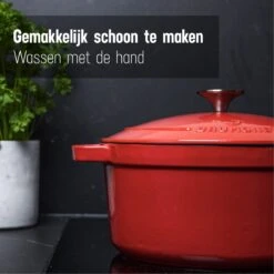 Daumonet Carême Rouge Gietijzeren Braadpan - Sudderpan Kersen Rood - Rond - Ø26 Cm - 4,4 Liter - PFAS & PFOA Vrij - Emaille - Geschikt Voor Alle Warmtebronnen - Elektrisch - Gas - Halogeen - Inductie - Keramisch - Vaatwasserbestendig 16 Daumonet Carême Rouge Gietijzeren Braadpan - Sudderpan Kersen Rood - Rond - Ø26 Cm - 4,4 Liter - PFAS & PFOA Vrij - Emaille - Geschikt Voor Alle Warmtebronnen - Elektrisch - Gas - Halogeen - Inductie - Keramisch - Vaatwasserbestendig -Kookgerei Korting Winkel 1200x1200 1300