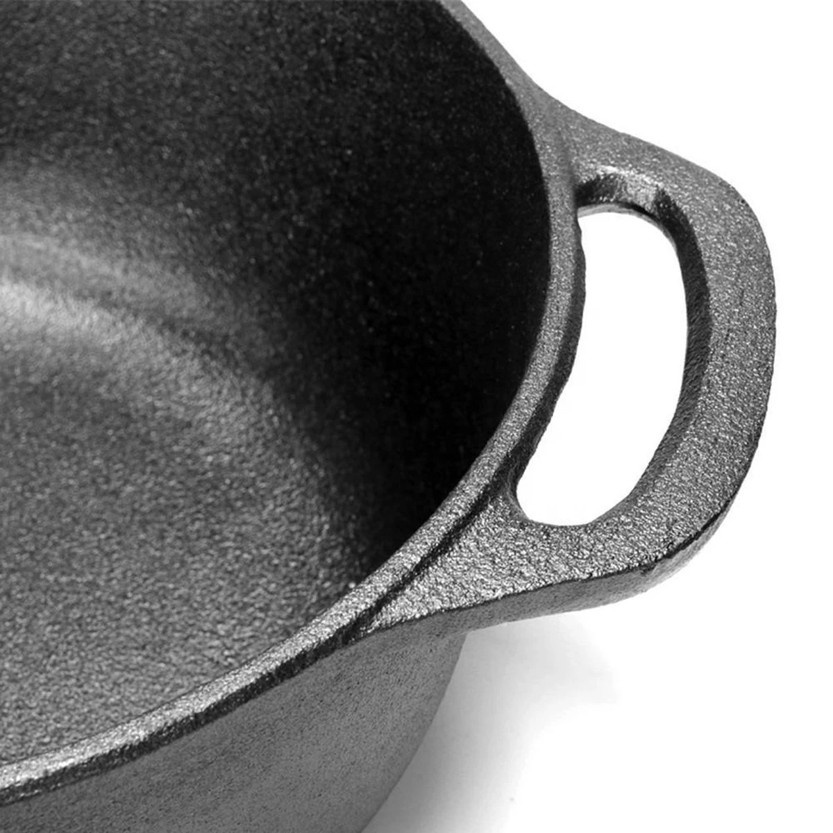 Gietijzeren Braadpan - 28 Cm - Pure Gietijzer - Niet Geëmailleerd - Geschikt Voor Inductie - Stoofpan Met Deksel - Sudderpan - Zwart 5 Gietijzeren Braadpan - 28 Cm - Pure Gietijzer - Niet Geëmailleerd - Geschikt Voor Inductie - Stoofpan Met Deksel - Sudderpan - Zwart - Afbeelding 3