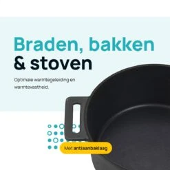 MOA Gietijzeren Braadpan - Inhoud 7,1 Liter - 29CM - Rond - Alle Warmtebronnen - Ook Voor Inductie - Gewicht 7,6 Kg - Zwart - MC29B -Kookgerei Korting Winkel 1200x1200 1362