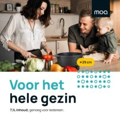 MOA Gietijzeren Braadpan - Inhoud 7,1 Liter - 29CM - Rond - Alle Warmtebronnen - Ook Voor Inductie - Gewicht 7,6 Kg - Zwart - MC29B -Kookgerei Korting Winkel 1200x1200 1365