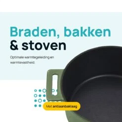MOA Gietijzeren Braadpan - Inhoud 4,75 Liter - 26CM - Rond - Alle Warmtebronnen - Ook Voor Inductie - Gewicht 5,8 Kg - Olijfgroen - MC26OG 15 MOA Gietijzeren Braadpan - Inhoud 4,75 Liter - 26CM - Rond - Alle Warmtebronnen - Ook Voor Inductie - Gewicht 5,8 Kg - Olijfgroen - MC26OG -Kookgerei Korting Winkel 1200x1200 1389