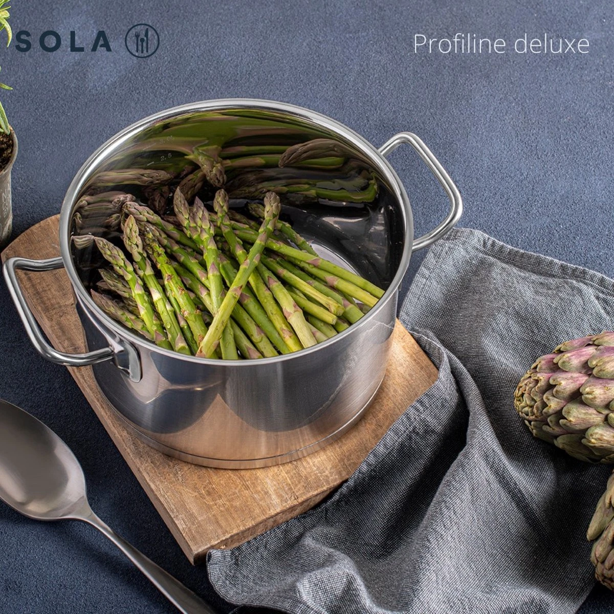 Sola Steelpan Profiline Deluxe - Ø 16 Cm - Zilver - RVS - Sandwichbodem 6 Sola Steelpan Profiline Deluxe - Ø 16 Cm - Zilver - RVS - Sandwichbodem - Afbeelding 4