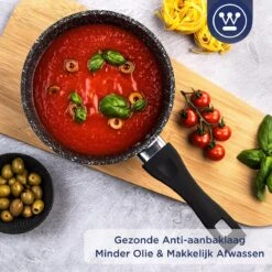 Westinghouse Steelpan Inductie - Ø 18 Cm - Zwart Marmer - Met Deksel - Sauspan 19 Westinghouse Steelpan Inductie - Ø 18 Cm - Zwart Marmer - Met Deksel - Sauspan -Kookgerei Korting Winkel 1200x1200 1544