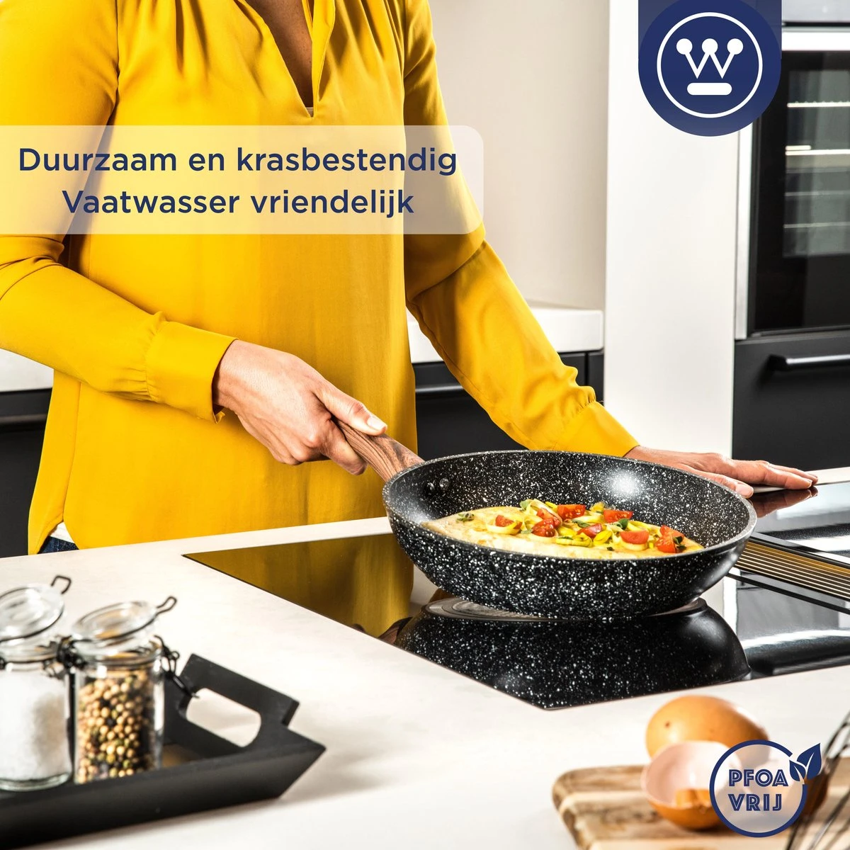 Westinghouse Koekenpan Inductie - Ø 30 Cm - Zwart Marmer - Speciale Editie 8 Westinghouse Koekenpan Inductie - Ø 30 Cm - Zwart Marmer - Speciale Editie - Afbeelding 6