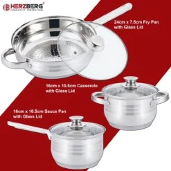 Herzberg Pannenset – 12-Delig – Voor Inductie En Gas – Vaatwasser Bestendig – RVS Met Glazen Deksels 9 Herzberg Pannenset – 12-Delig – Voor Inductie En Gas – Vaatwasser Bestendig – RVS Met Glazen Deksels -Kookgerei Korting Winkel 1200x1200