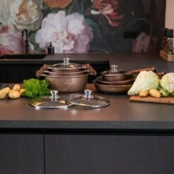 Herenthal Inductie Pannenset- Luxe 10-delige Koekenpannenset - Voor Alle Warmtebronnen - Met Glazen Deksels - Koper 19 Herenthal Inductie Pannenset- Luxe 10-delige Koekenpannenset - Voor Alle Warmtebronnen - Met Glazen Deksels - Koper -Kookgerei Korting Winkel 1200x1200 38