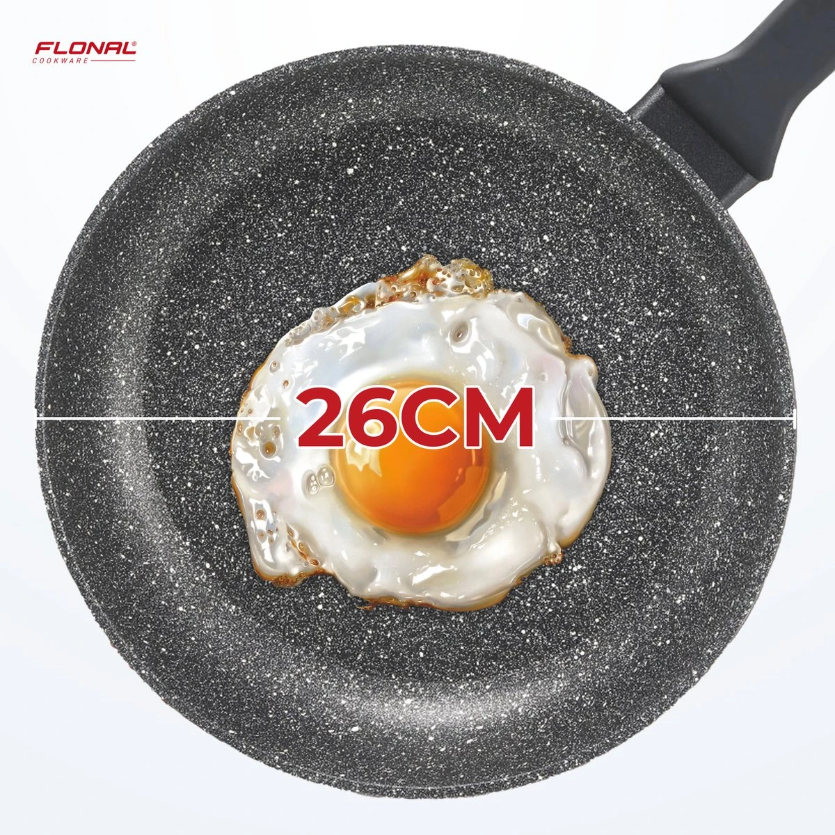 Flonal Pietra Lavica - Koekenpan - Ø 26cm - 100% PFOA Vrij - Aluminium - Ergonomische Handgreep - Geschikt Voor Alle Warmtebronnen 13 Flonal Pietra Lavica - Koekenpan - Ø 26cm - 100% PFOA Vrij - Aluminium - Ergonomische Handgreep - Geschikt Voor Alle Warmtebronnen - Afbeelding 11