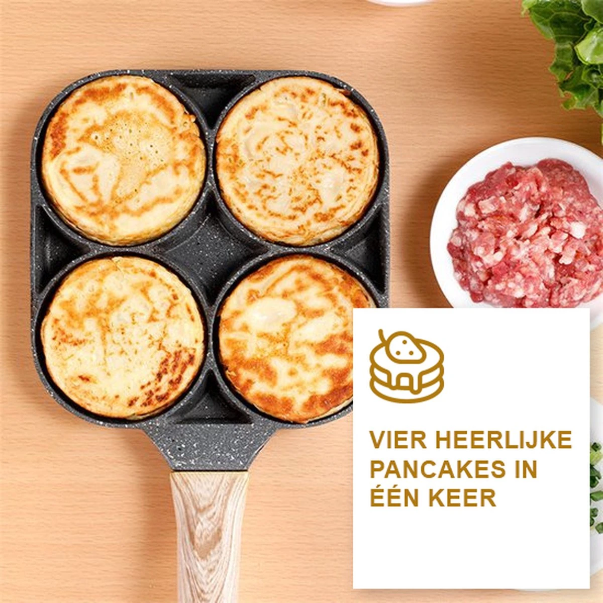 Alora 4-Delige Pannenkoekenpan - Pannenkoeken Maker - Cakemaker - Omeletpan - Omeletmaker - Eierpan - Koekjes Maker - 4-in-1 Pannenset 6 Alora 4-Delige Pannenkoekenpan - Pannenkoeken Maker - Cakemaker - Omeletpan - Omeletmaker - Eierpan - Koekjes Maker - 4-in-1 Pannenset - Afbeelding 4