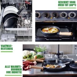 GreenChef Vintage Wokpan 28cm/3.7L - Zwart - Inductie - PFAS-vrij 16 GreenChef Vintage Wokpan 28cm/3.7L - Zwart - Inductie - PFAS-vrij -Kookgerei Korting Winkel 1200x1200 565