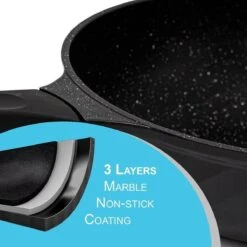 Marble Coating Wokpan Inductie - Met Glazen Deksel - Zwart - 30 Cm -Kookgerei Korting Winkel 1200x1200 648