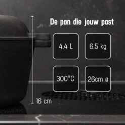 Daumonet Ducasse Gietijzeren Double Use Braadpan - Combi Sudderpan Zwart - 2-in-1 Bak- En Braadpan - PFAS & PFOA Vrij - Rond - Ø 26 Cm - 4,4 Liter - Emaille - Alle Warmtebronnen - Elektrisch - Gas - Halogeen - Inductie - Keramisch 18 Daumonet Ducasse Gietijzeren Double Use Braadpan - Combi Sudderpan Zwart - 2-in-1 Bak- En Braadpan - PFAS & PFOA Vrij - Rond - Ø 26 Cm - 4,4 Liter - Emaille - Alle Warmtebronnen - Elektrisch - Gas - Halogeen - Inductie - Keramisch -Kookgerei Korting Winkel 1200x1200 864