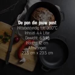 Daumonet Ducasse Gietijzeren Double Use Braadpan - Combi Sudderpan Zwart - 2-in-1 Bak- En Braadpan - PFAS & PFOA Vrij - Rond - Ø 26 Cm - 4,4 Liter - Emaille - Alle Warmtebronnen - Elektrisch - Gas - Halogeen - Inductie - Keramisch 20 Daumonet Ducasse Gietijzeren Double Use Braadpan - Combi Sudderpan Zwart - 2-in-1 Bak- En Braadpan - PFAS & PFOA Vrij - Rond - Ø 26 Cm - 4,4 Liter - Emaille - Alle Warmtebronnen - Elektrisch - Gas - Halogeen - Inductie - Keramisch -Kookgerei Korting Winkel 1200x1200 865