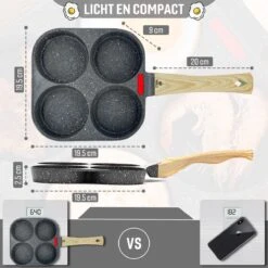 W&Z® Pannenkoekenpan Inductie - Pancake Pan - Omeletpan - Omeletmaker -Eierpan- Anti Aanbak - 4 Vakjes 13 W&Z® Pannenkoekenpan Inductie - Pancake Pan - Omeletpan - Omeletmaker -Eierpan- Anti Aanbak - 4 Vakjes -Kookgerei Korting Winkel 1200x1200 982