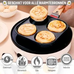W&Z® Pannenkoekenpan Inductie - Pancake Pan - Omeletpan - Omeletmaker -Eierpan- Anti Aanbak - 4 Vakjes 16 W&Z® Pannenkoekenpan Inductie - Pancake Pan - Omeletpan - Omeletmaker -Eierpan- Anti Aanbak - 4 Vakjes -Kookgerei Korting Winkel 1200x1200 985