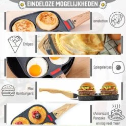 W&Z® Pannenkoekenpan Inductie - Pancake Pan - Omeletpan - Omeletmaker -Eierpan- Anti Aanbak - 4 Vakjes 18 W&Z® Pannenkoekenpan Inductie - Pancake Pan - Omeletpan - Omeletmaker -Eierpan- Anti Aanbak - 4 Vakjes -Kookgerei Korting Winkel 1200x1200 986